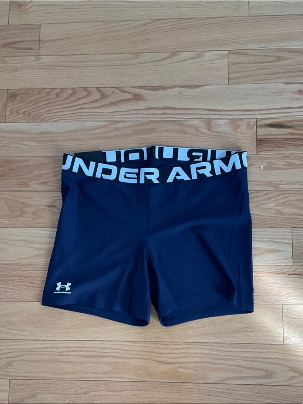 Under Armour Navy Blue Compression Shorts with Branded Waistband